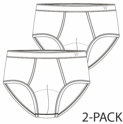 Woody Men Basic Underwear - klassieke open slip - duopack - wit