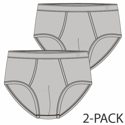 Woody Men Basic Underwear - klassieke open slip - duopack - grijs melange