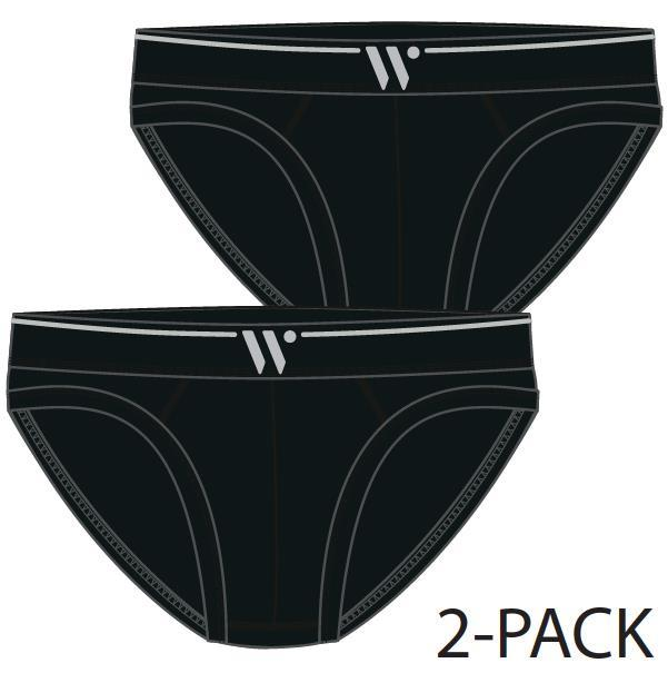 Woody Men Basic Underwear - Mini slip - duopack - zwart