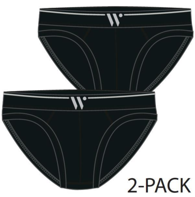 Woody Men Basic Underwear - Mini slip - duopack - zwart