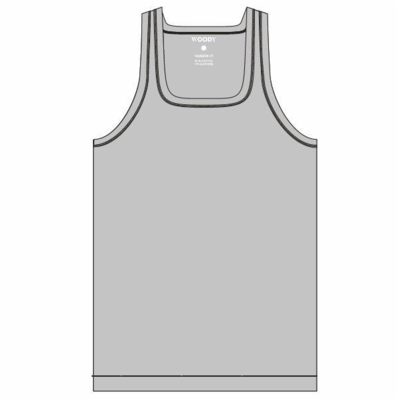 Woody Men Basic Underwear - Singlet - grijs melange