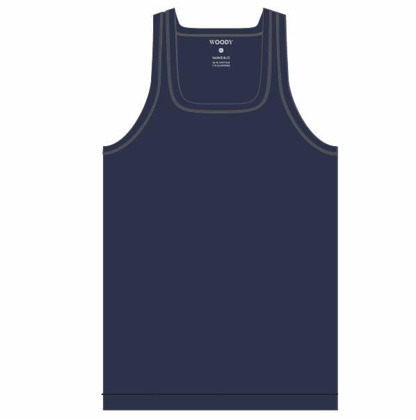 Woody Men Basic Underwear - Singlet - blauw