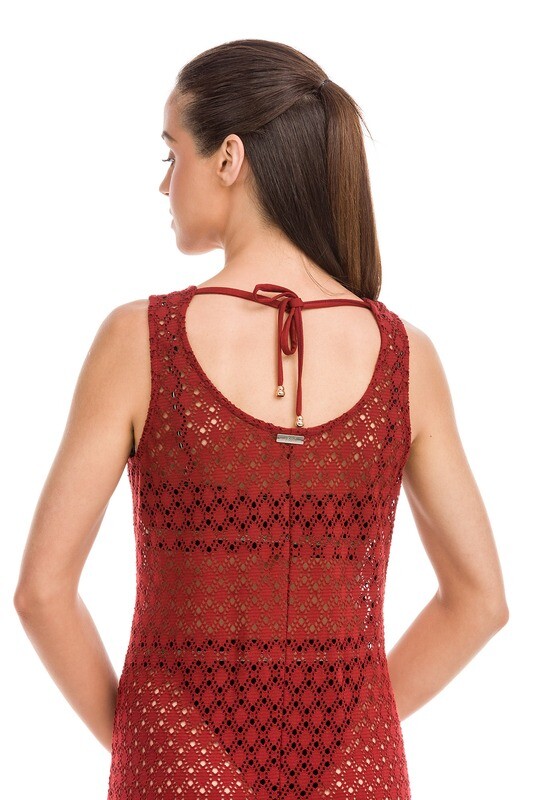 VAMP beachwear dress red terracotta *