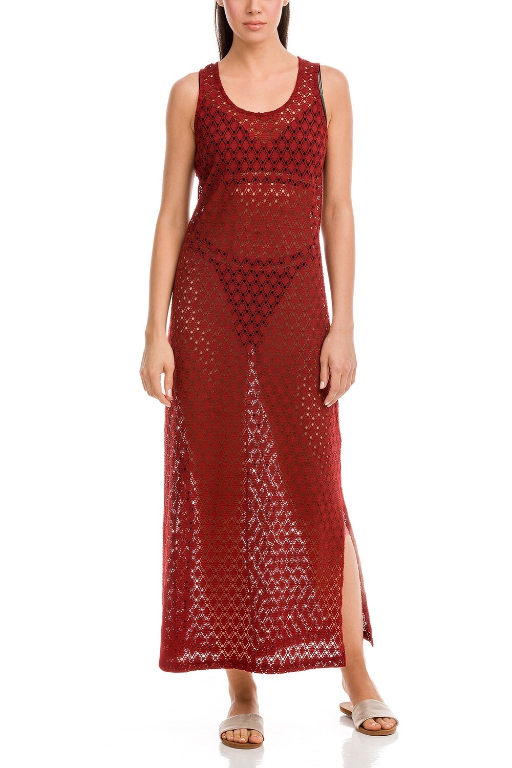 VAMP beachwear dress red terracotta *