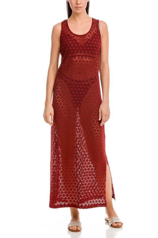 VAMP beachwear dress red terracotta *