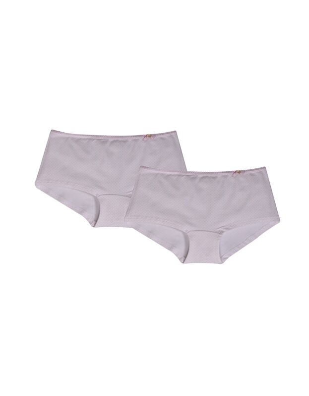 Woody - Meisjes hipster - duopack, wit roze dots  -  Basis ondergoed