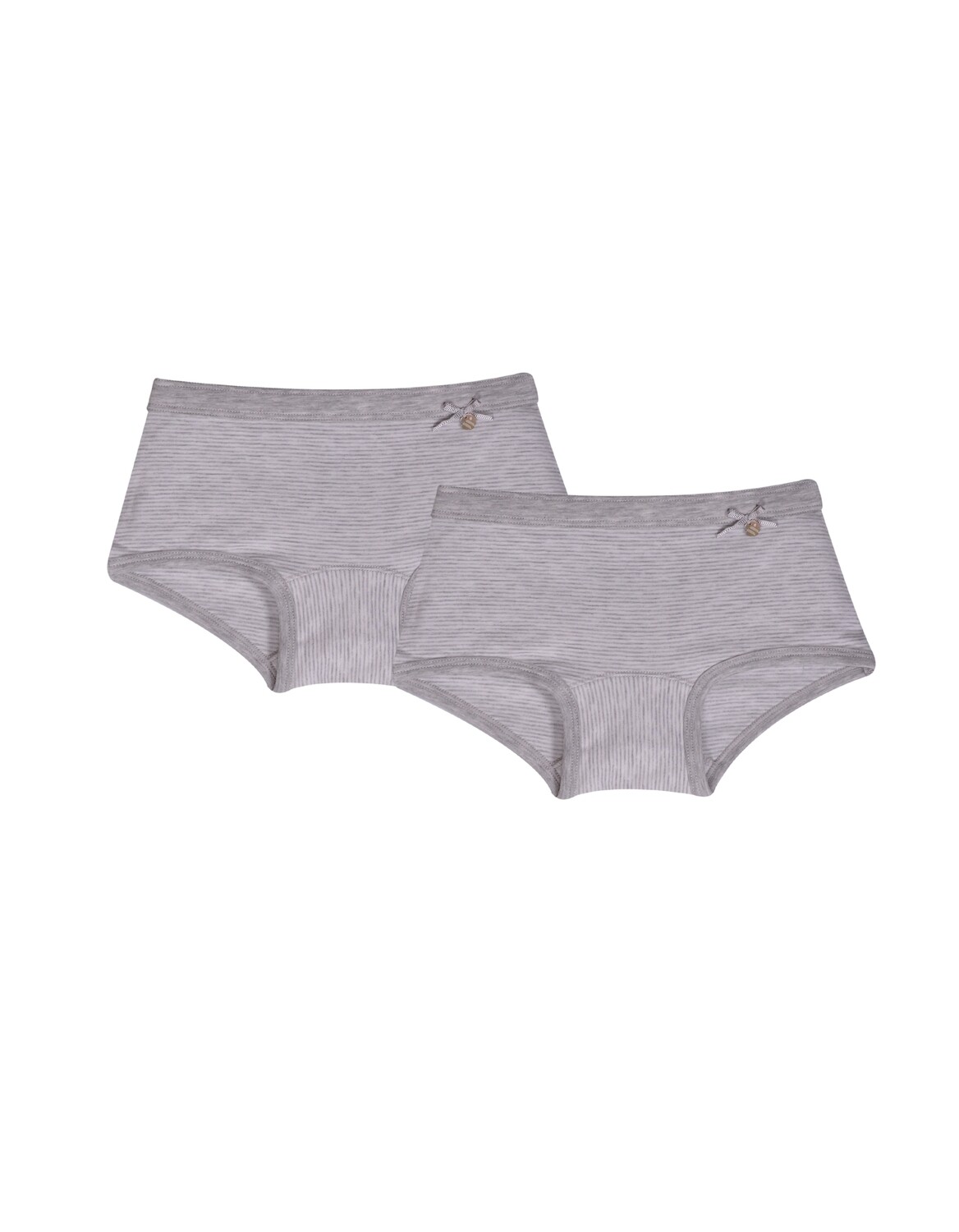 Woody - Meisjes shorty - duopack, wit-grijs gestreept - Basis ondergoed