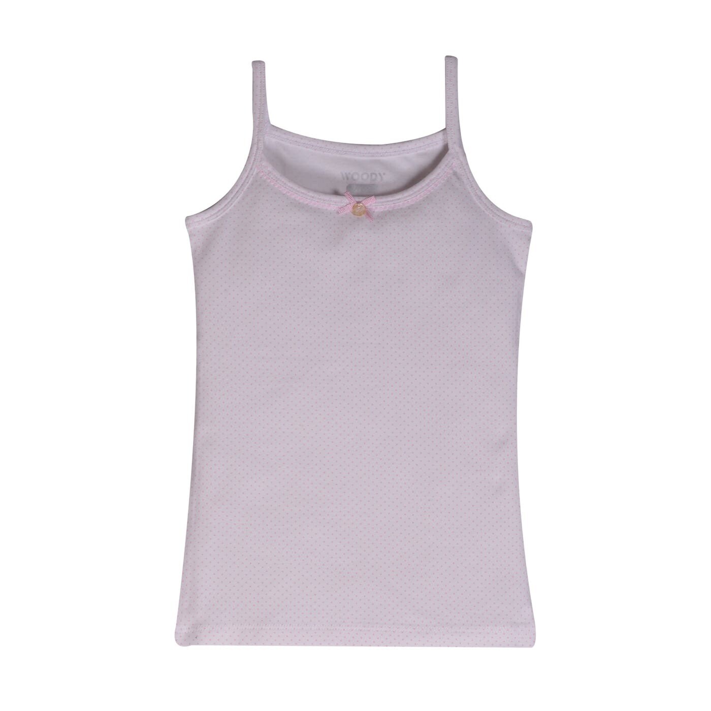 Woody Meisjes singlet, roze dots , Basis ondergoed