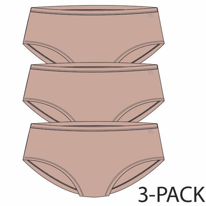 Woody Pure Essentials - Hipster 3-pack - Huidskleur