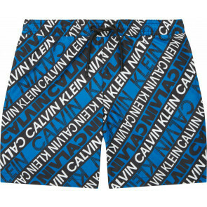 Calvin Klein - Jongens Zwemshort - Blauw/Zwart met print -