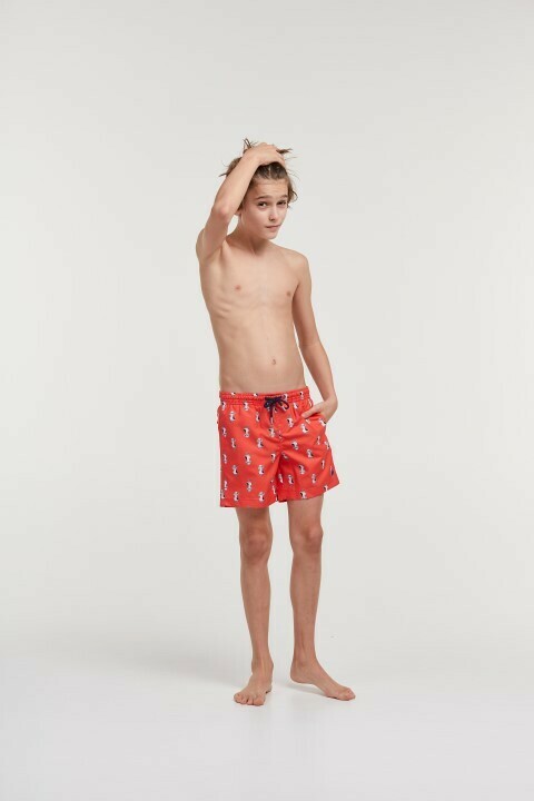 Woody - Jongens/Heren Zwemshort Meeuw - Oranje -
