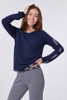 Woody Studio - Meisjes/Dames Pyjama - Donkerblauw *