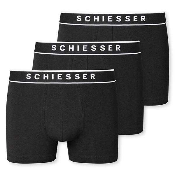 Schiesser - 3-pack Herenboxers 95/5 - Zwart