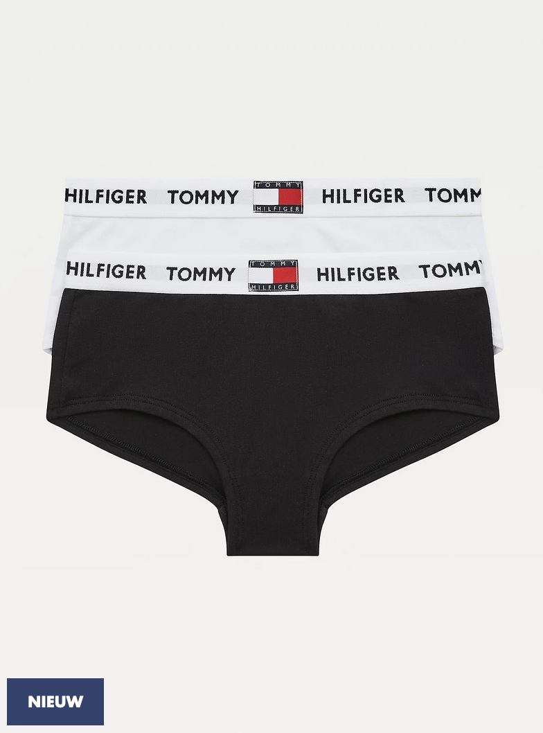 Tommy Hilfiger - 2-pack Meisjes Shorty - Wit/Zwart