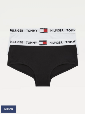 Tommy Hilfiger - 2-pack Meisjes Shorty - Wit/Zwart