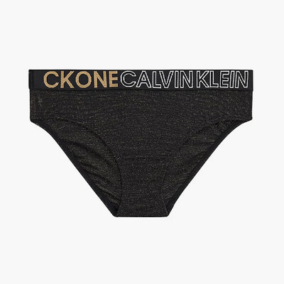 Calvin Klein - Meisjes Slip - Zwart met gouden metaaldraad *