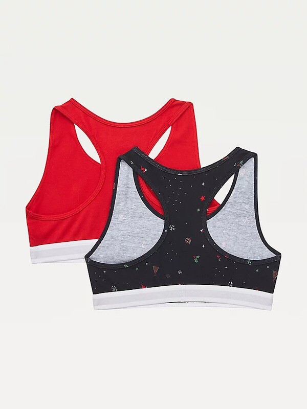 Tommy Hilfiger - 2-Pack Bralettes - Marine met kerstmotief/Rood