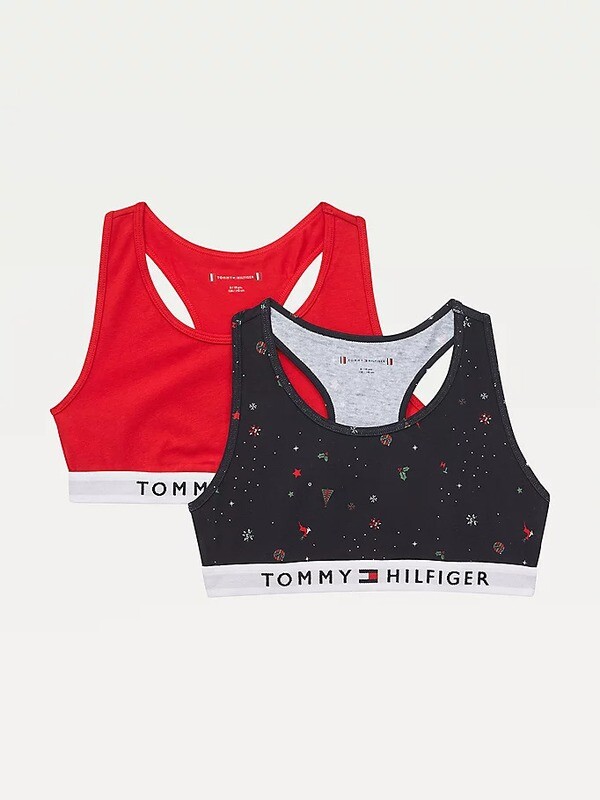 Tommy Hilfiger - 2-Pack Bralettes - Marine met kerstmotief/Rood