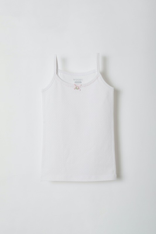Woody - Meisjes singlet - Roze Dots