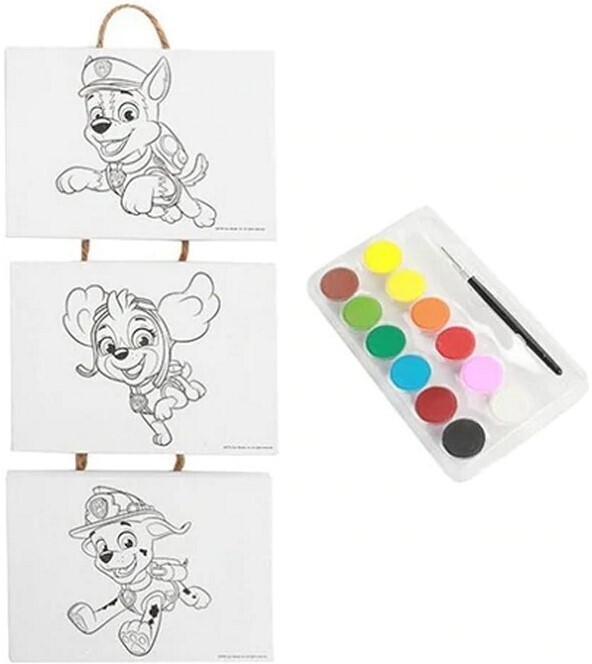 Paw Patrol - 3 Mini Canvas aan touw 12,5x17,5cm