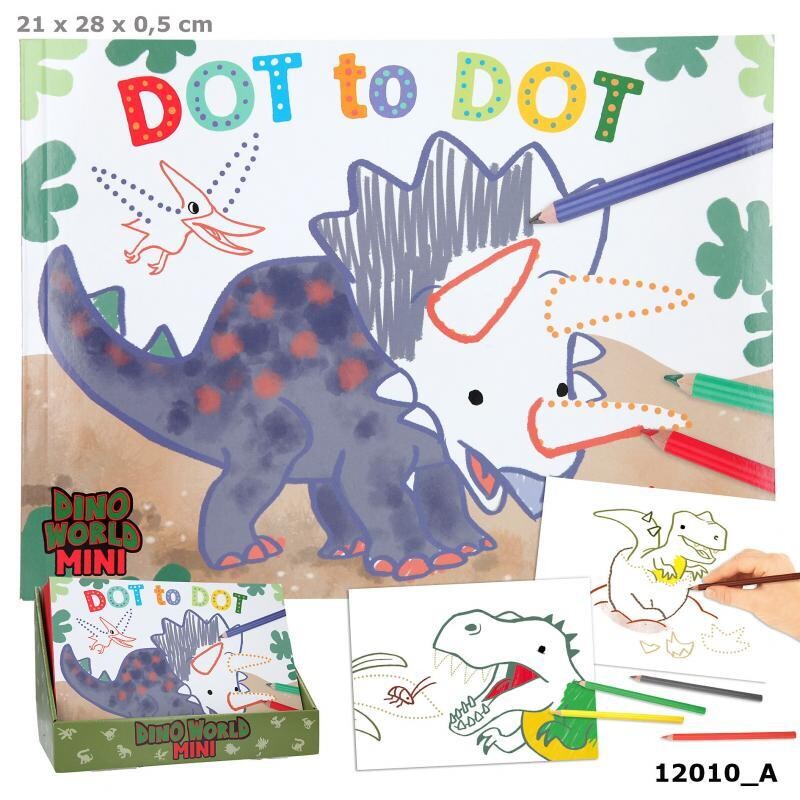 Dino World stip naar stip kleurboek MINI DINO