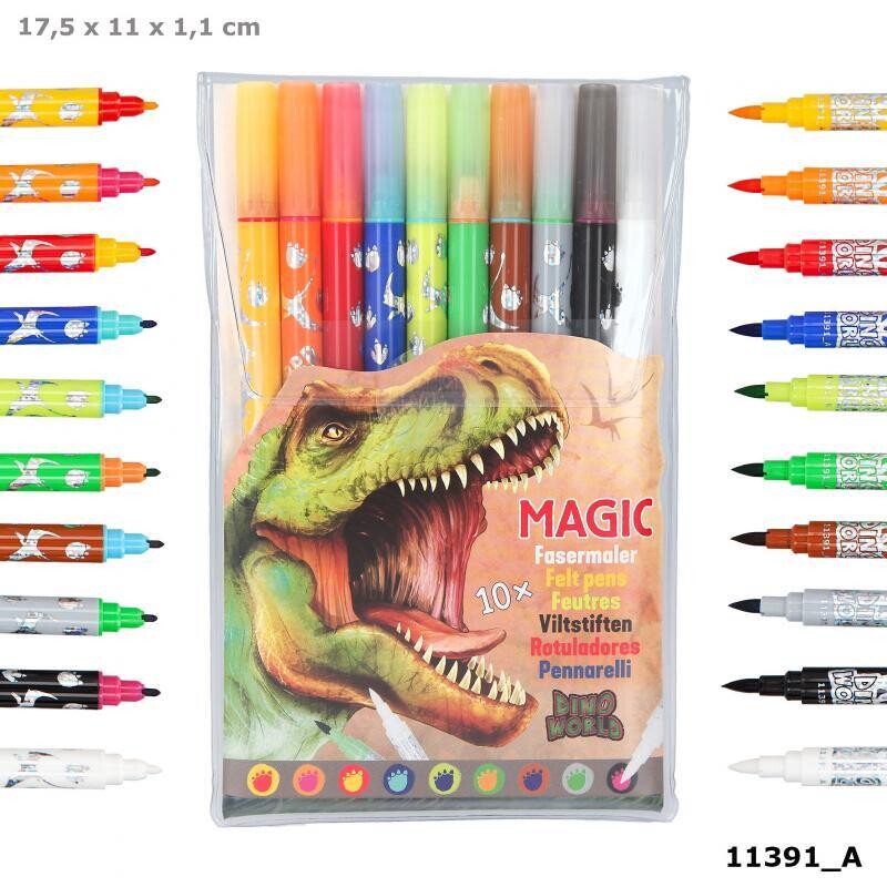 Dino World - 10 stuks Magic dubbele Stiften