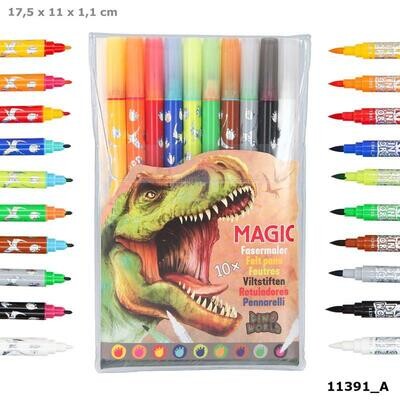 Dino World - 10 stuks Magic dubbele Stiften