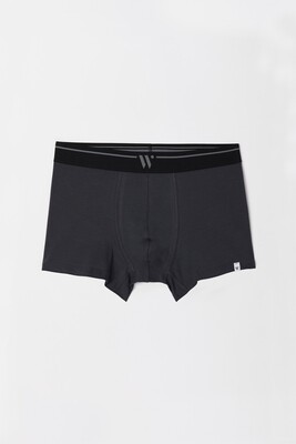 Woody - Jongens Boxers Duopack - Antraciet + Gestreept