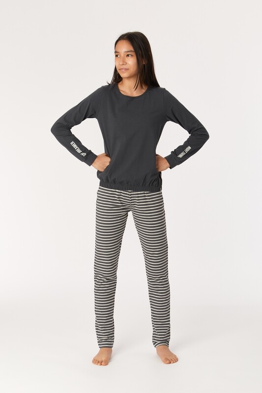 Woody - Meisjes/Dames Pyjama - Antraciet *
