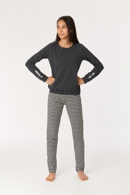 Woody - Meisjes/Dames Pyjama - Antraciet *