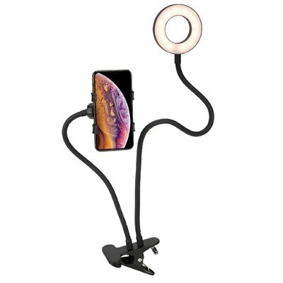 LAX GADGETS - Selfie Ring LED light stand met bureauclip