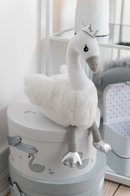 Swan Plush White/Grey/Silver Large