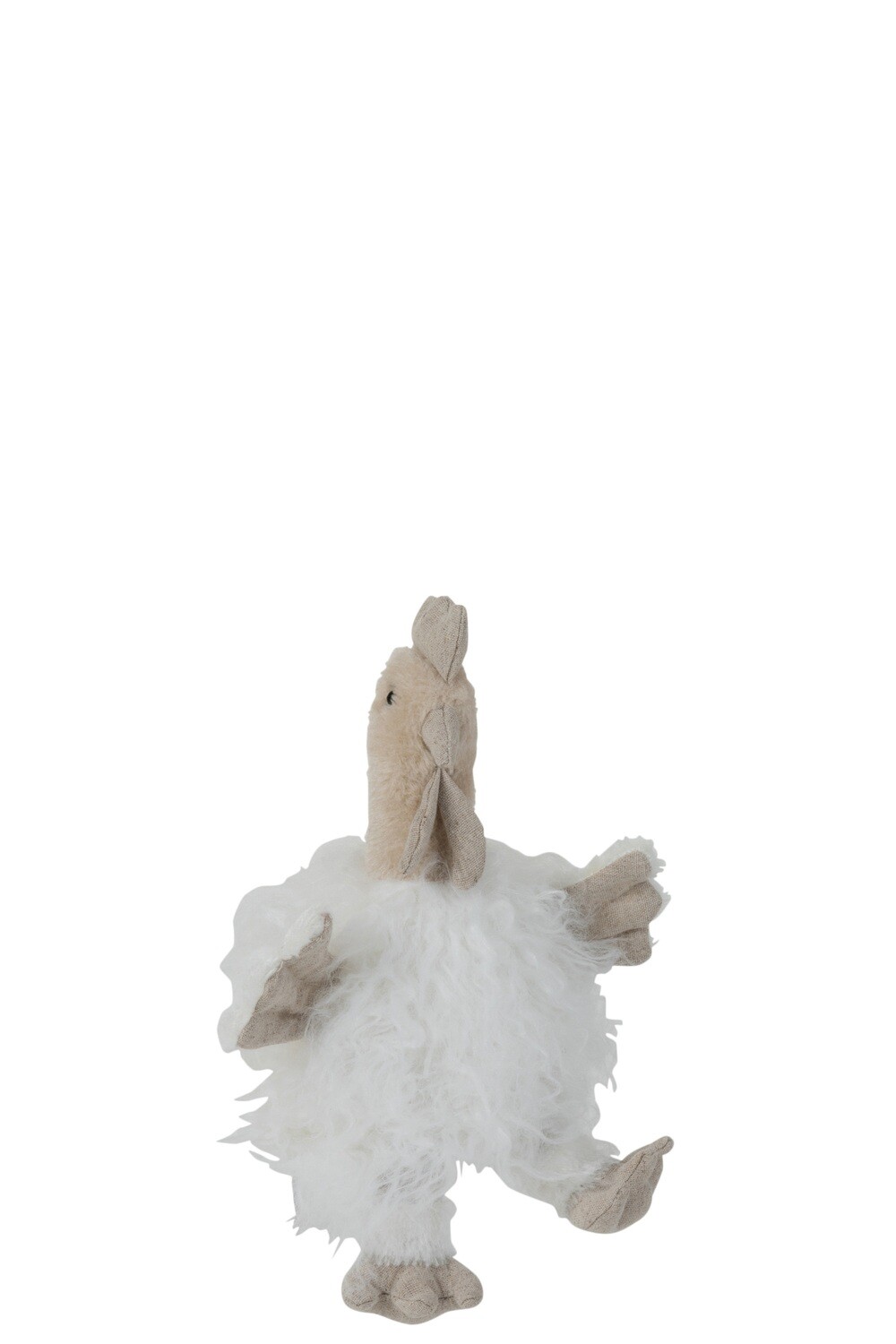 J-LINE - Deurstop Kip Textiel Wit Small