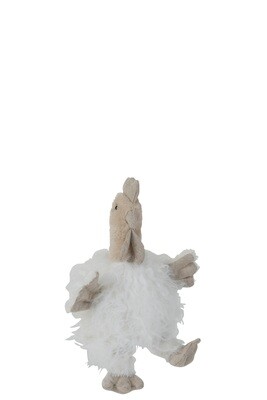 J-LINE - Deurstop Kip Textiel Wit Small
