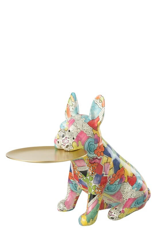 J-LINE -
BULLDOG TRAY POP-ART POLY (45x20x32,5cm)