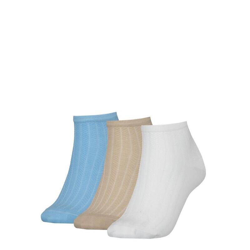 Tommy Hilfiger - Giftpack 3 paar Dames Sokken - Wit/Beige/Lichtblauw