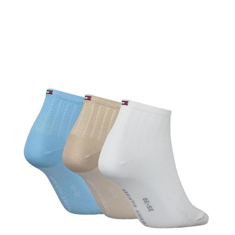 Tommy Hilfiger - Giftpack 3 paar Dames Sokken - Wit/Beige/Lichtblauw