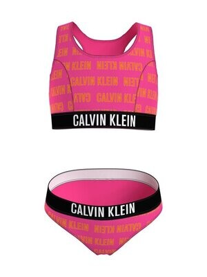 Calvin Klein - Bralette Bikini Intense Power - Blocking Logo Pink Aop -