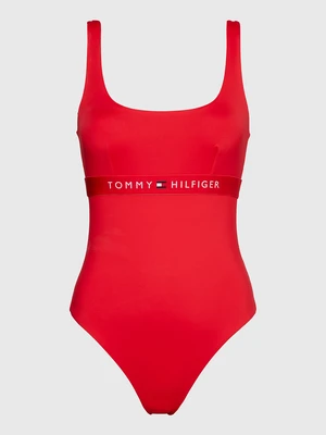 Tommy Hilfiger - Badpak met logoband - Rood -