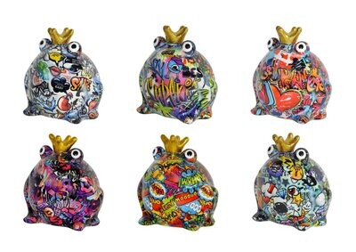 Pomme Pidou - Money box frog &quot;freddy&quot; - graffiti - Medium