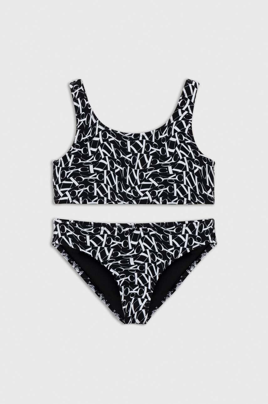 Calvin Klein Jeans - Bikini Bralette Set Print - CK ONE Waped Monogram Black -