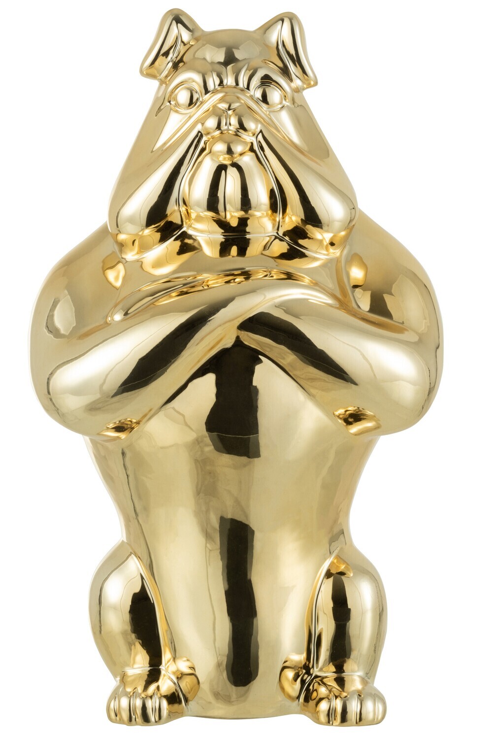 J-LINE - Bulldog Keramiek Goud Large