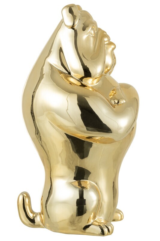 J-LINE - Bulldog Keramiek Goud Large