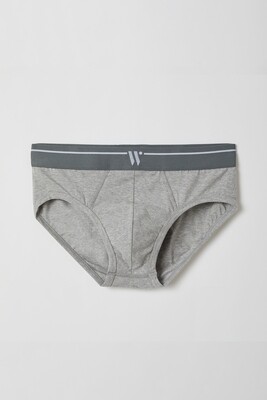 Woody Men Basic Underwear - Midi slip - duopack - grijs melange