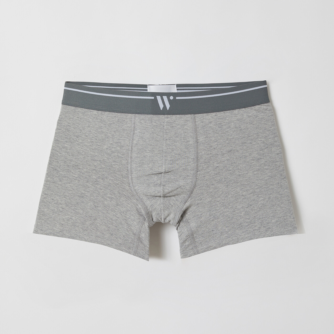 Woody Men Basic Underwear - Cyclist short - duopack - grijs melange