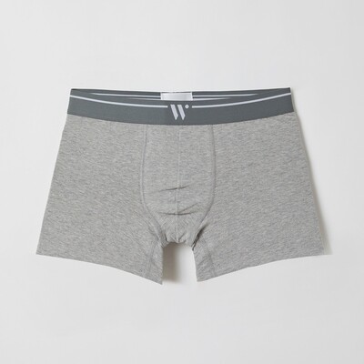 Woody Men Basic Underwear - Cyclist short - duopack - grijs melange