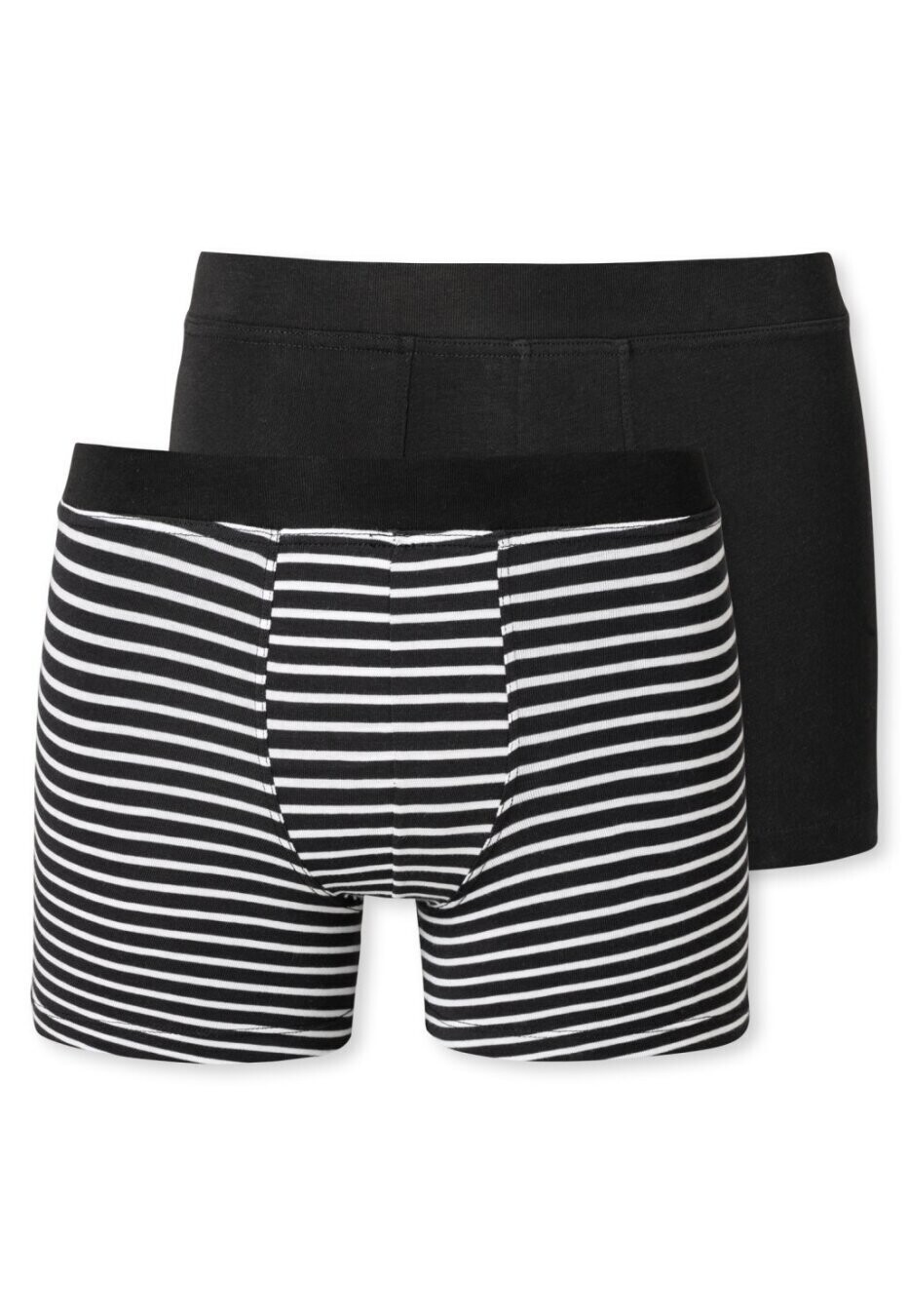 Schiesser - Duopack Jongens Boxers - Zwart - Zwart/Wit gestreept