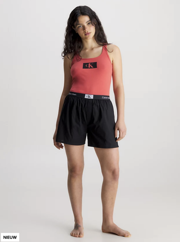 Calvin Klein - Pyjama set met pyjamatas - Cool Melon/Black