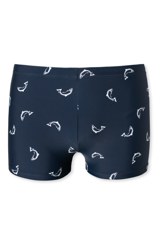 Schiesser -  Badmode retro knitwear gerecycled visjes donkerblauw - Waterworld