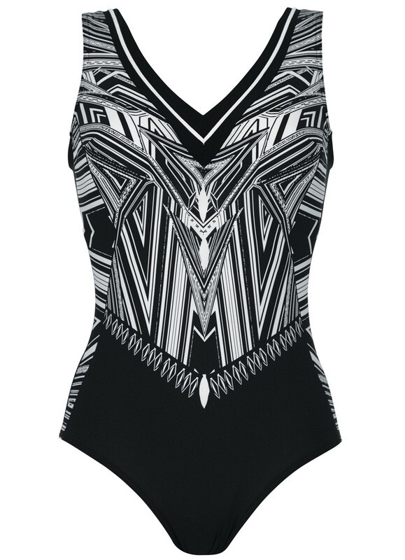 Sunmarin - Badpak - zwart met print